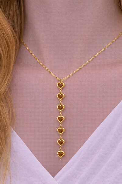 charmove ile kendinizi şımartın Women's Gold Color Zircon Stone Heart Y Model...