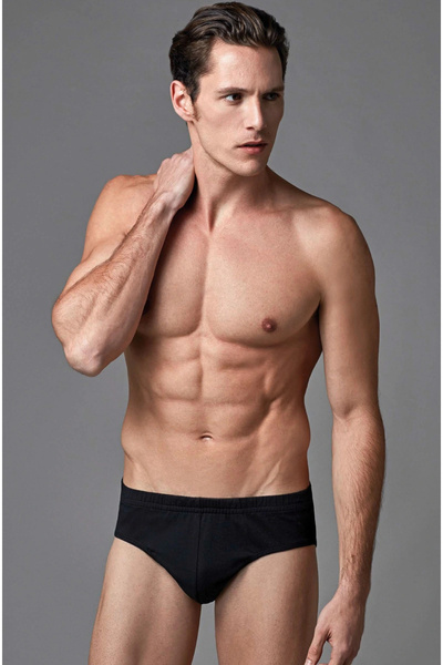 Eros Чоловічі чорні бавовняні класичні труси - 2 штуки в упаковці Ers034