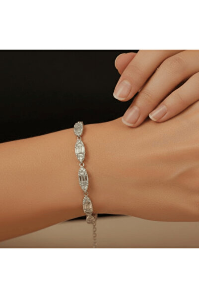 925 Ayar Gümüş Baget Zirkon Taşlı Bileklik – Kadın Şık Bileklik