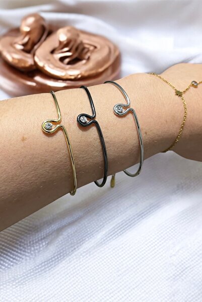 stravis طقم أساور ذهبية وفضية وسوداء مكون من 3 قطع