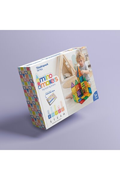 ASlife Home مكعبات بناء مغناطيسية من مينو ميكرز، 78 قطعة، مع حقيبة حمل بسحاب ...