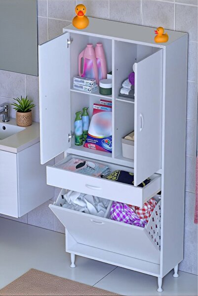 Eliusta Pine 85 cm Genişlikte Dolap 85x171x32,5 cm Banyo/Mutfak Dolabı İki Ka...