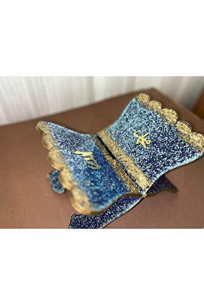 novavita(yenihayat) Kur’an-Kerim Rahlesi mavi ve altın taşlı Kitap Okuma Standı Yasin Şerif Boy