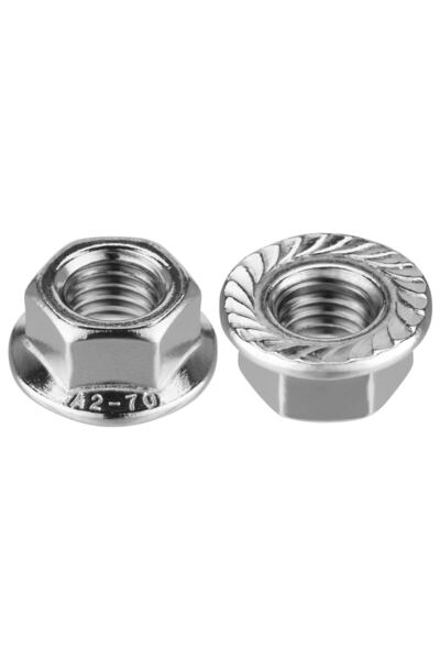 Admira Systems Set of 100 Hexagonal Nuts with Self-Locking Flange DIN 6923, S...