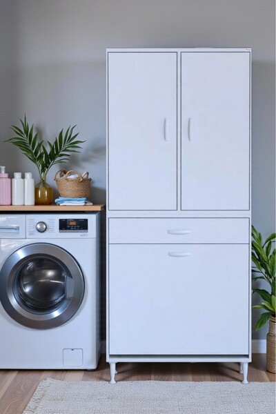 Eliusta Reli Dolap Beyaz Çok Kullanımlı 80 cm Eninde Banyo Dolabı 80x171x32,5...