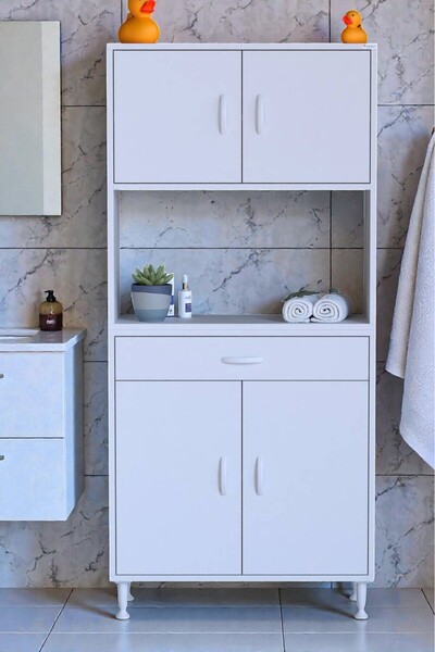 Eliusta Nordi 4 Kapak 2 Raflı Beyaz Dolap 80x173x32,5 cm Çekmeceli Çok Amaçlı...