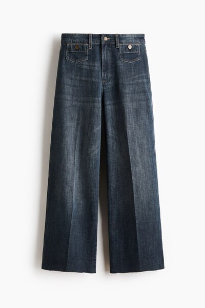 H&M Wide High Waist Ankle Jeans