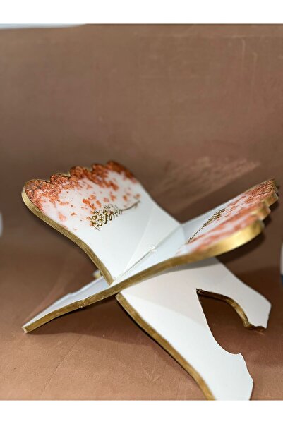 novavita(yenihayat) Kur’an-Kerim Rahlesi krem ve altın varak Kitap Okuma Standı Yasin Şerif Boy