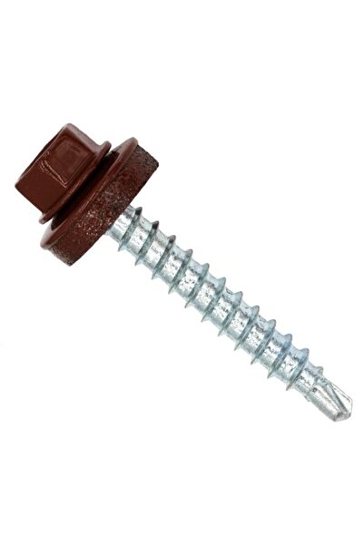 Admira Systems Set de 250 șuruburi autoforante pentru tablă metalică, șaibă EPDM 4,8 x 20 mm RAL8017 maro ciocolatiu