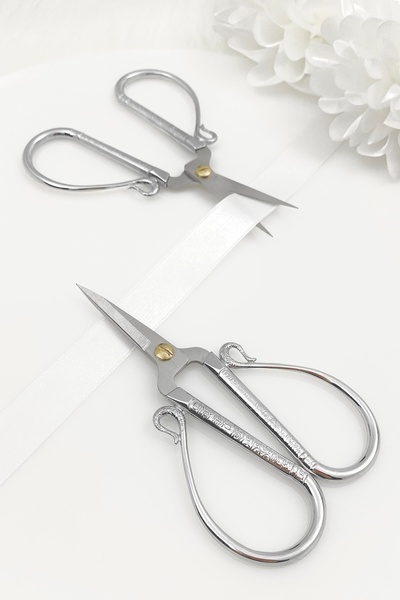 ZEYMERADE Ψαλίδι ραπτικής ασημί, με ανοιγόμενη κορδέλα, για ειδικές περιστάσεις, ραπτική, κεντητική, ευρύτερο μοντέλο, ασημί