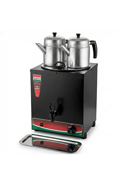 Miletto Jumbo Model Elektrikli 2 Demlikli Çay Kazanı 15 lt Siyah (Demlik Dahi...