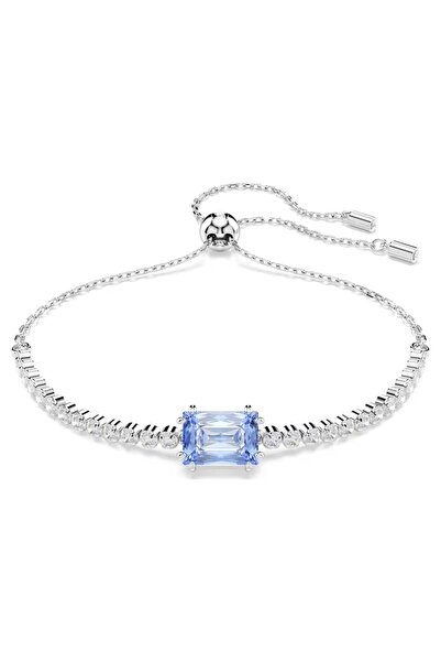 Swarovski Matrix Bileklik, Karışık kesimler, Mavi, Rodyum kaplama
