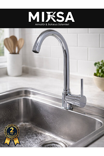 MİXSA Pear-Shaped Faucet with Pipe Kitchen Sink Faucet Fountain Tap with Dual...