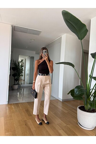 Genel Markalar Carol Kemerli Havuç Pantolon - Bej