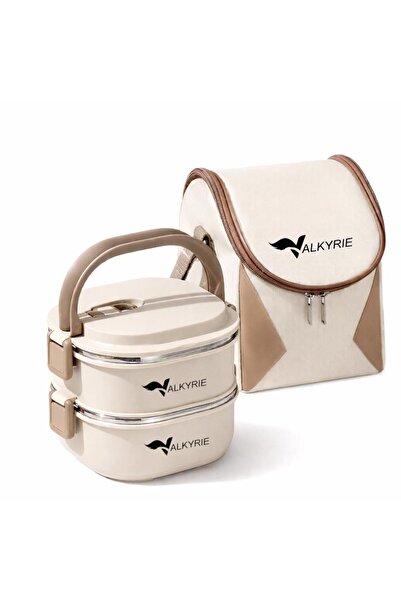 valkyrie 2 Katlı Yemek Kabı 1400 ml – Termal Çantalı Lunch Box, 304 Paslanmaz Çelik, BPA İçermez