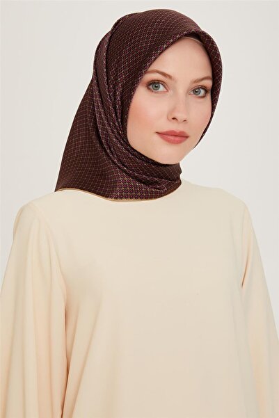 Armine Nostalgia Series Sura Silk Scarf 9210Ds Plaid Pattern 37-Tile-Yellow-Navy Blue