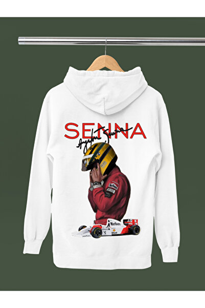 MAGORS Φούτερ F1 με κουκούλα με μακρύ μανίκι από βαμβάκι με στάμπα AYRTON SEN...