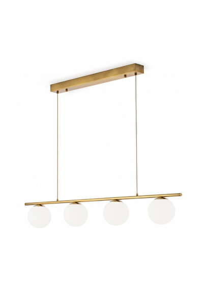 RONİSU AYDINLATMA Fiorenza 4 Camlı Sıralı Yemek Masası Avize RA-AVZ- 6892-50-73