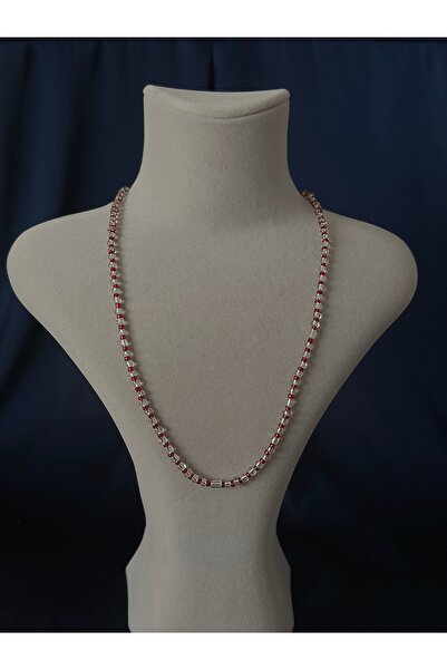 Butik Kırmızı Kristal Cam Kolye