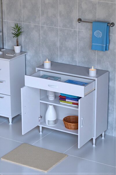 Eliusta Fre 70 cm Çok Amaçlı Dolap 1 Raflı Tek Çekmeceli Banyo Mutfak Dolabı ...
