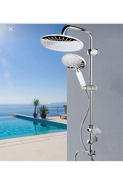 luxury faucet beyaz krom yuvarlak robot duş seti