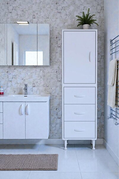 Eliusta Alia Çok Kullanışlı Dolap G:45 cm Üst Bölme Kapaklı Alt Bölme Çekmece...