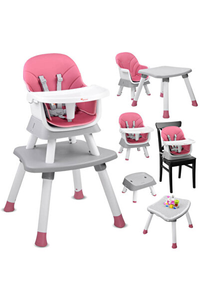 Jokomisiada Scaun de masa multifunctional 6 in 1 pentru copii, culoarea roz, ...