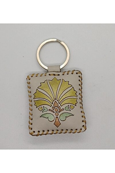 Durush Collection جلد طبيعي، خياطة يدوية، مطلي يدويًا، سلسلة مفاتيح بنمط تركي