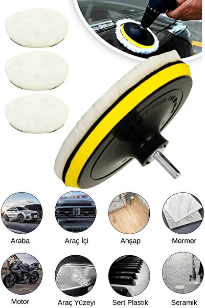 Privo 10 cm Araba Parlatma & Cila Seti Polisaj Süngeri Pasta Cila Temizleme v...