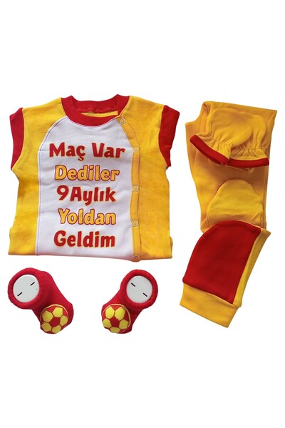 Style Baby Amazing Yenidoğan Unisex Bebek, Sarı Kırmızı Taraftar Set, Aksesua...