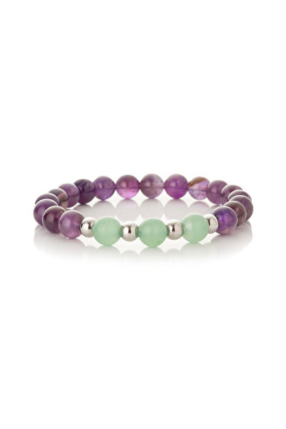 MK tasarım Real Amethyst- Aventurine Stone Bracelet Mkt.1.101.22