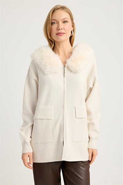 HomeStore Peluş Kenarlı Hırka