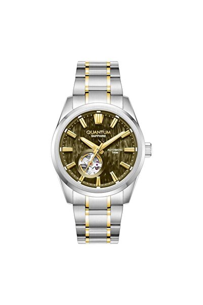 Quantum QMG1192.371 Otomatik Çelik Altın Gri Yeşil Kadran 10 ATM 41 mm Erkek ...