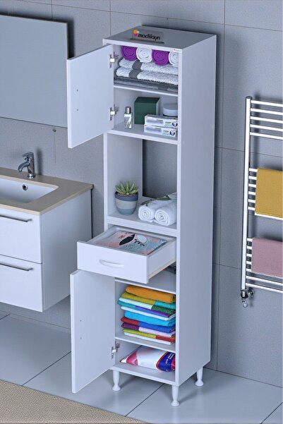 Eliusta Vero 5 Bölmeli 50 cm Genişlikte Dolap Çok Amaçlı Kullanım Banyo Dolap...