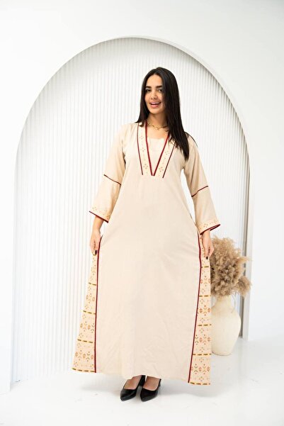 AFandina Elegant summer jalabiya with stylish embroidery and comfortable fabric for a luxurious look SM - 7