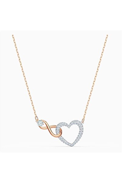 Swarovski Hyperbola Kolye, Sonsuzluk ve kalp, Beyaz, Karışık metal yüzey