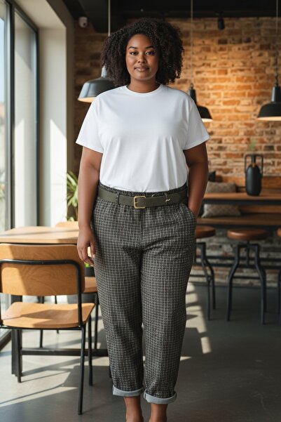 Park Moda Patterned Loose Fit Flexible Trousers (Suitable for Sizes 38-46.)