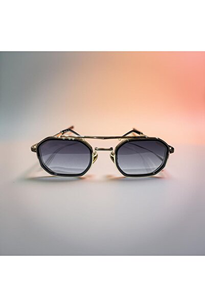 HAMMEN Gold Black Octagon Design Unisex Sunglasses Hg2409C1