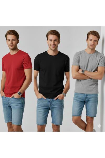 BW Bravely Wear ΣΕΤ 3 ΑΝΔΡΙΚΩΝ (ΜΟΝΟΧΡΩΜΑ, ΧΩΡΙΣ ΣΤΑΜΠΑ) ΒΑΣΙΚΩΝ ΜΠΛΟΥΖΑΚΙΩΝ