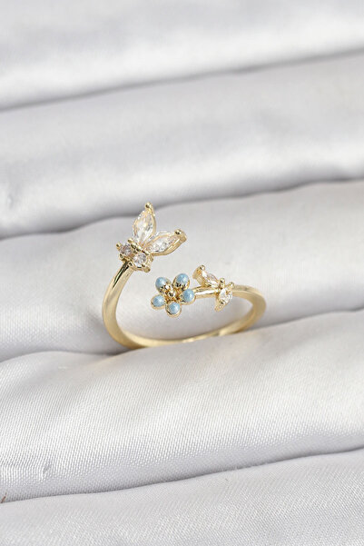 Mustran Brass Gold Color Butterfly Model Women's Ring