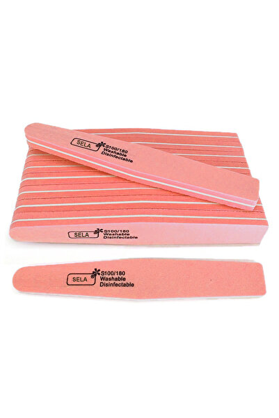 SELA Set of 10 Reusable, Washable Nail Buffers, Orange 100/180