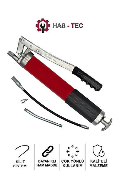 HAS-TEC 600 CC Manuel Gres Yağ Pompası – 12.000 PSI Yüksek Basınçlı, Çift Pis...