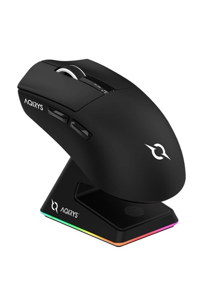 AQIRYS Zephyr Black OLED Ekran Kablosuz Simetrik Gaming Mouse
