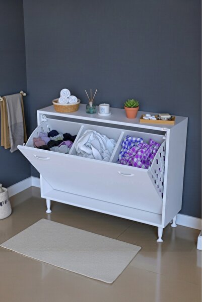 Eliusta Sare 100 cm Beyaz Sepetli Banyo Dolabı,Mutfak Dolabı 100x75x32,5 cm O...