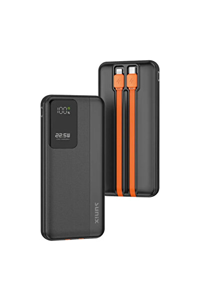 Sunix Powerbank with Integrated Cable PB-145, Fast Charging 22.5W, Lighting & USB-C