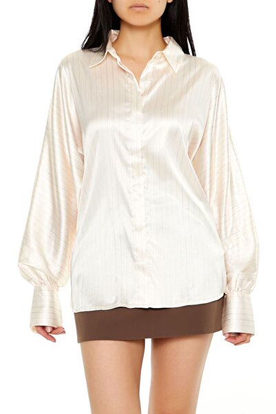 Forever 21 Çizgili Saten Gömlek