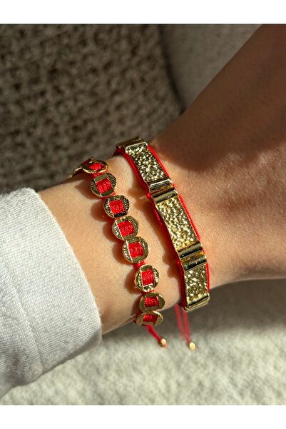 ZWEIG Kırmızı ipli 2’li Bileklik Seti