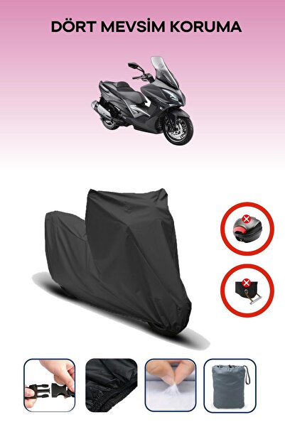Breen Black Rear Bag Lock Incompatible with Kymco Xciting 250I Compatible Motorcycle Tarpaulin, 4 Seasons