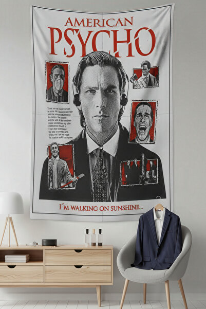 Nivendi Patrick Bateman American Psycho Kumaş Duvar Örtüsü Ev Dekorasyon Duva...