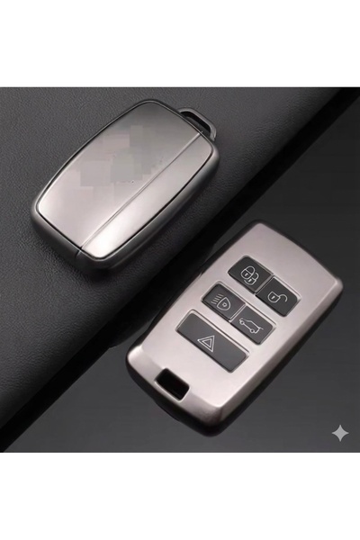 Oto Aksesuarcım Husă pentru telecomandă pentru chei auto din silicon cu 3 butoane compatibilă cu Land Rover Range Rover după 2018, gri